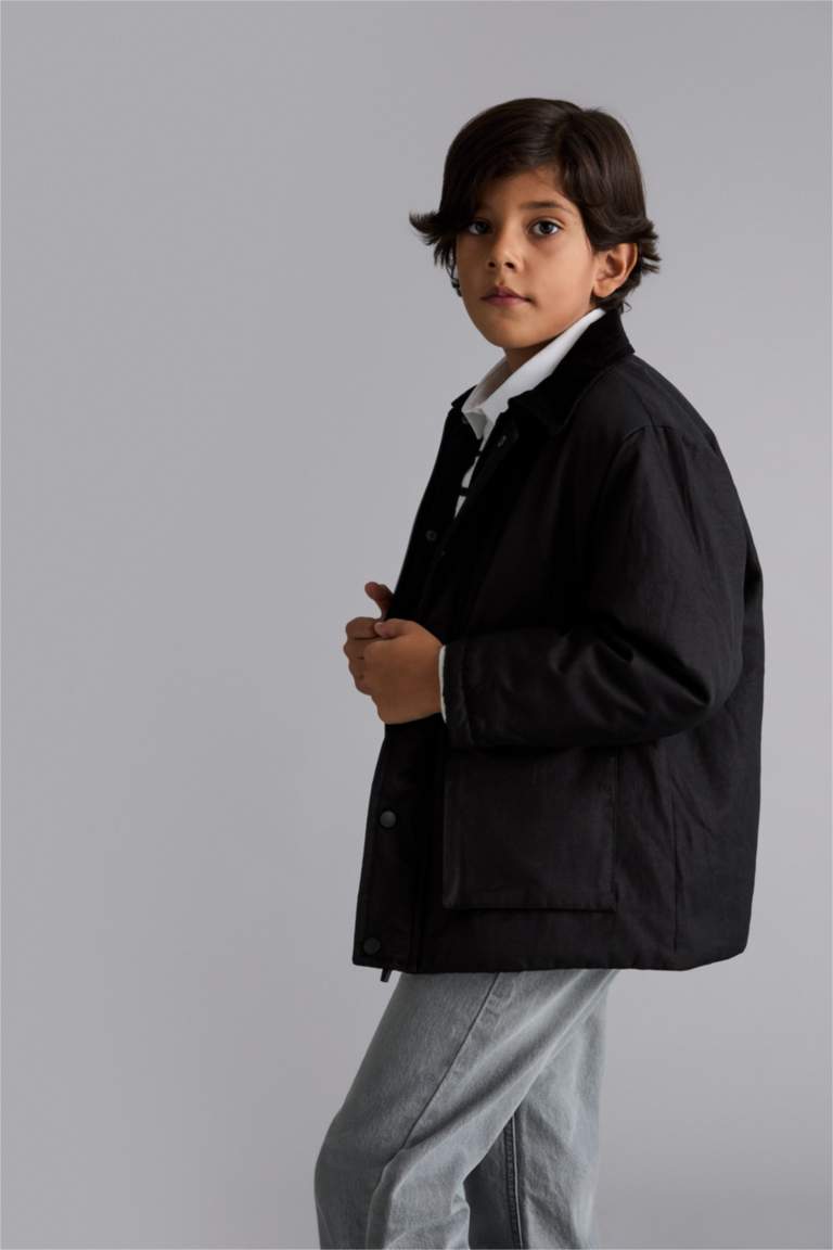 جاكيت أولاد برقبة بولو وأزرار