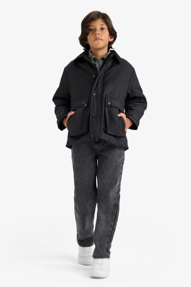 جاكيت أولاد برقبة بولو وأزرار