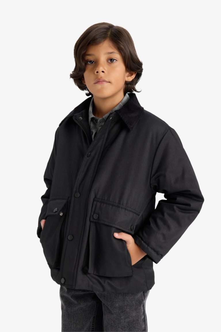 جاكيت أولاد برقبة بولو وأزرار