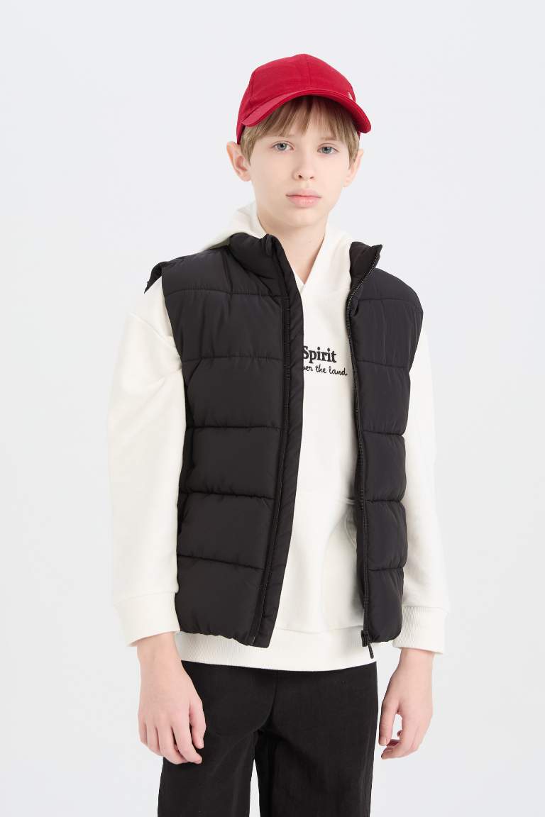 Boy Waterproof Zippered Stand Collar Vest