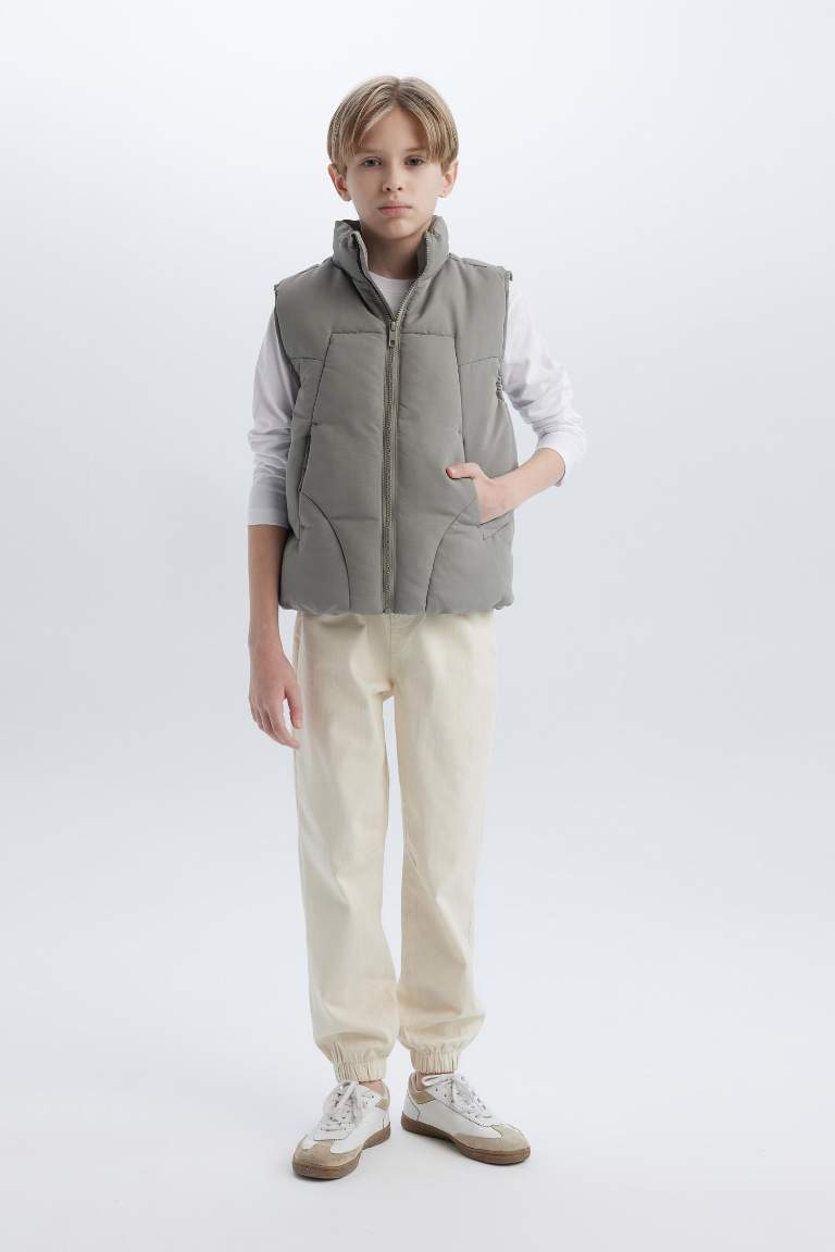 Boy Waterproof Zippered Puffer Vest