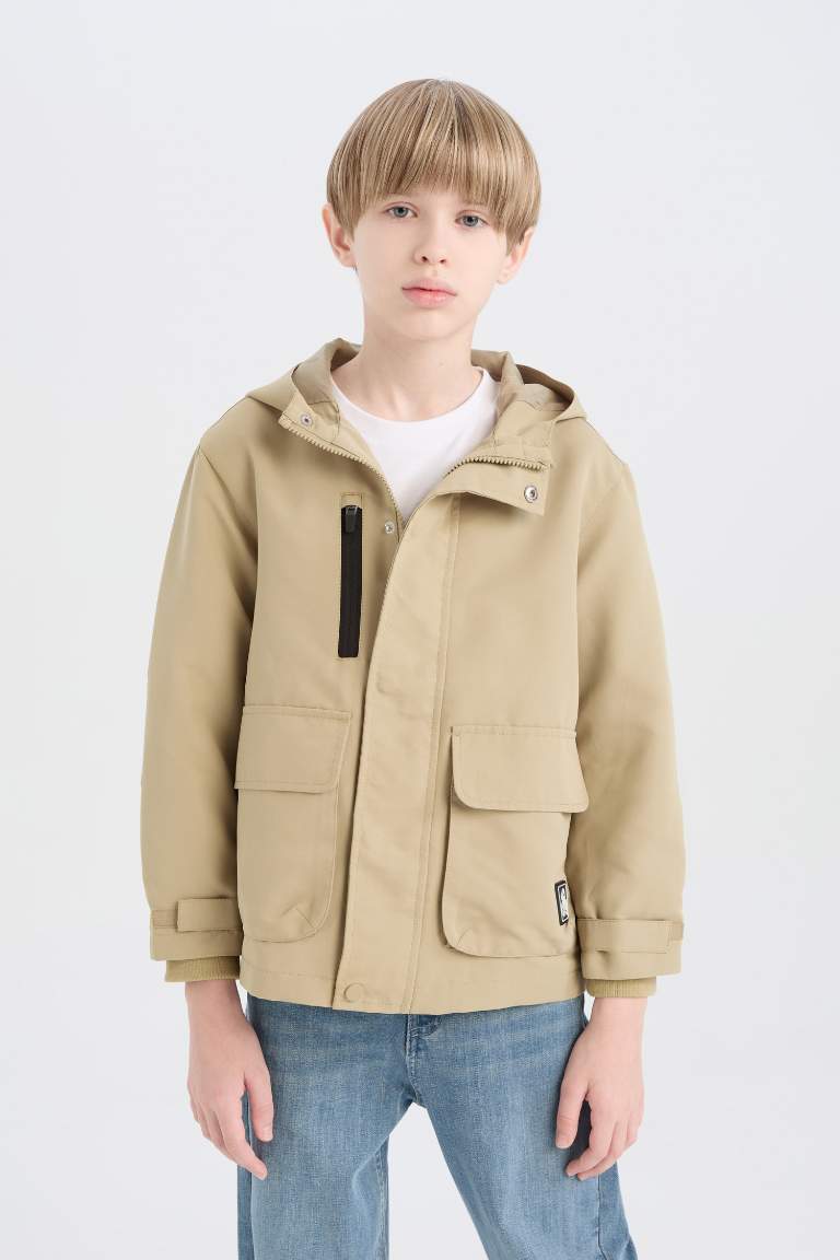 Manteau imperméable avec capuche et poches pour garçon