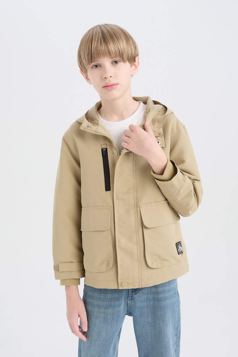 Manteau imperméable avec capuche et poches pour garçon