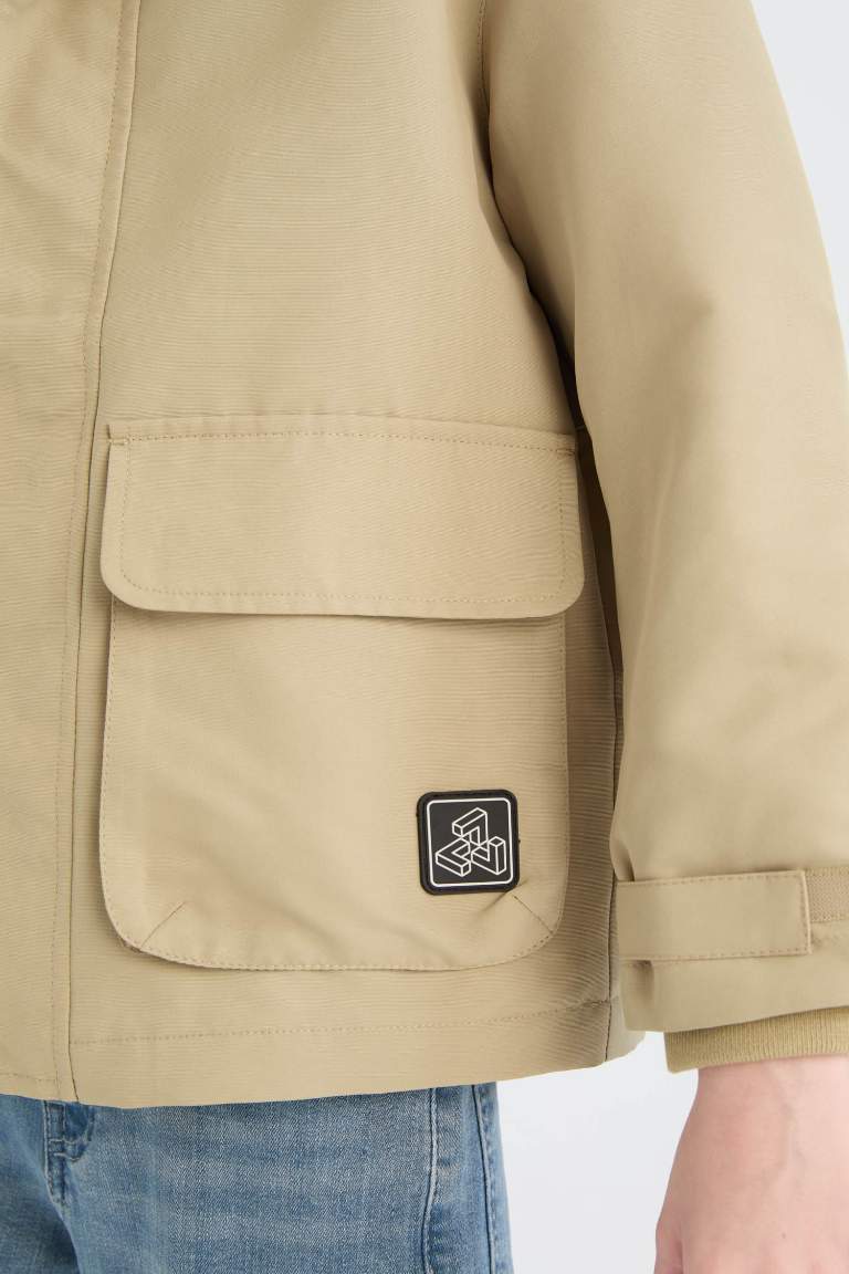 Manteau imperméable avec capuche et poches pour garçon