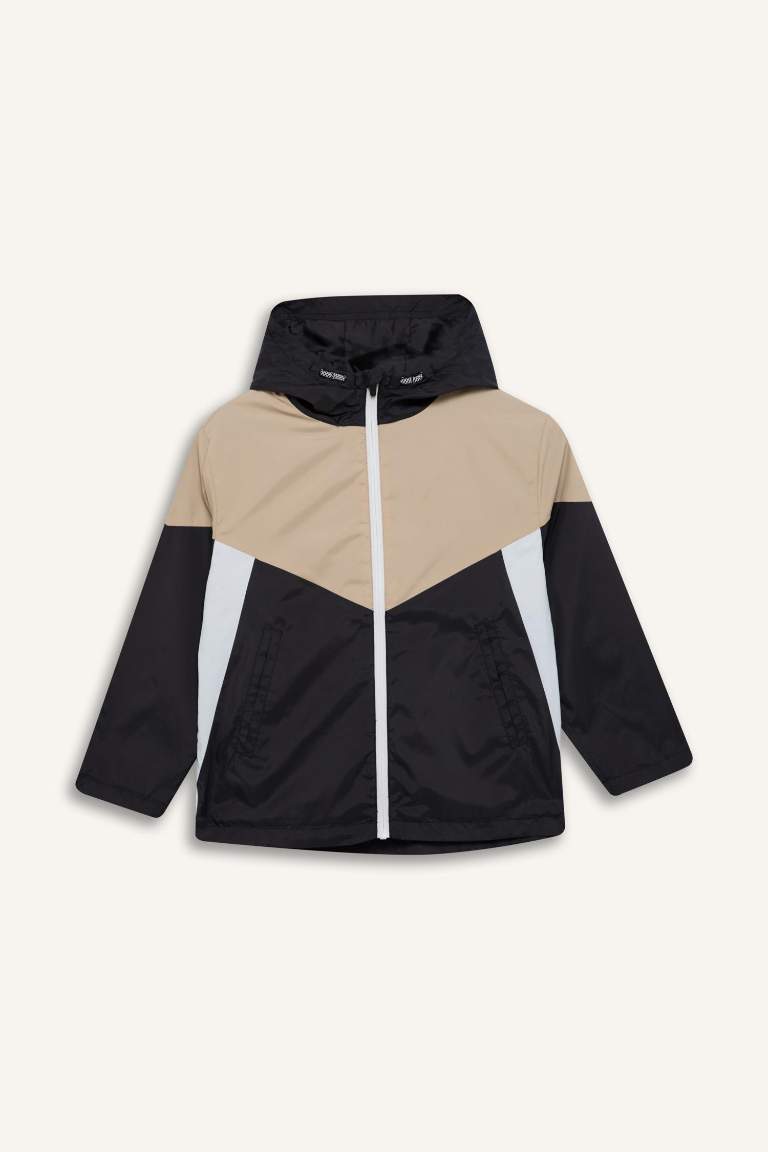 Sweat à capuche imperméable zippé avec poches pour garçon