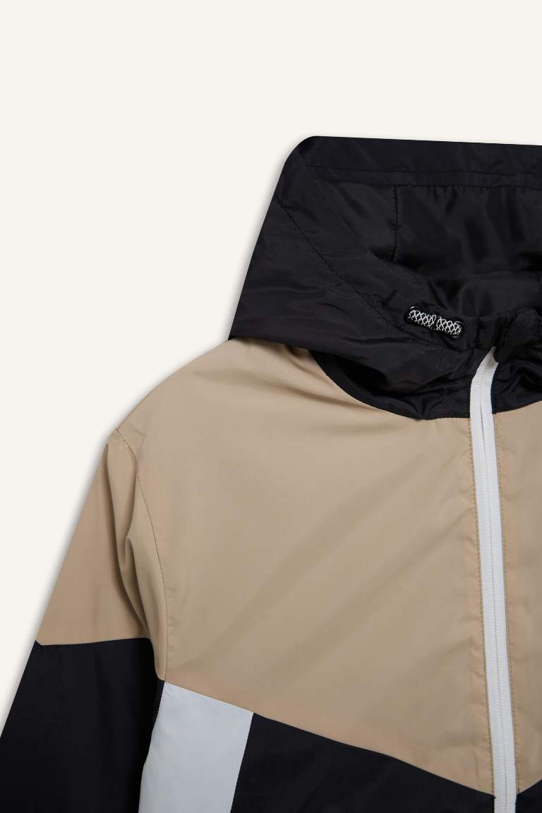 Sweat à capuche imperméable zippé avec poches pour garçon