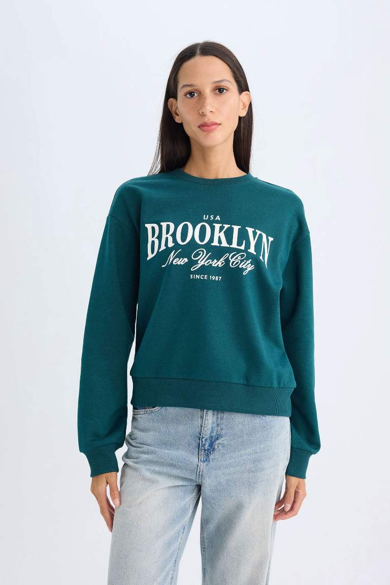 Regular Fit Printed Long Sleeve Sweatshirt