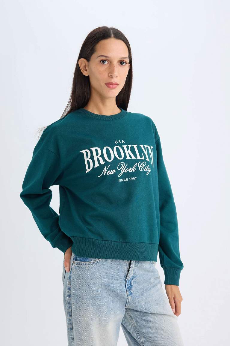 Regular Fit Printed Long Sleeve Sweatshirt