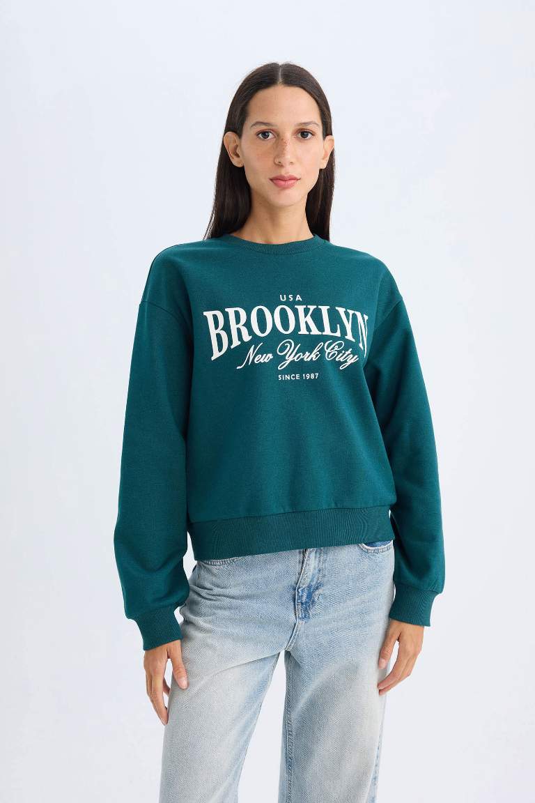 Regular Fit Printed Long Sleeve Sweatshirt