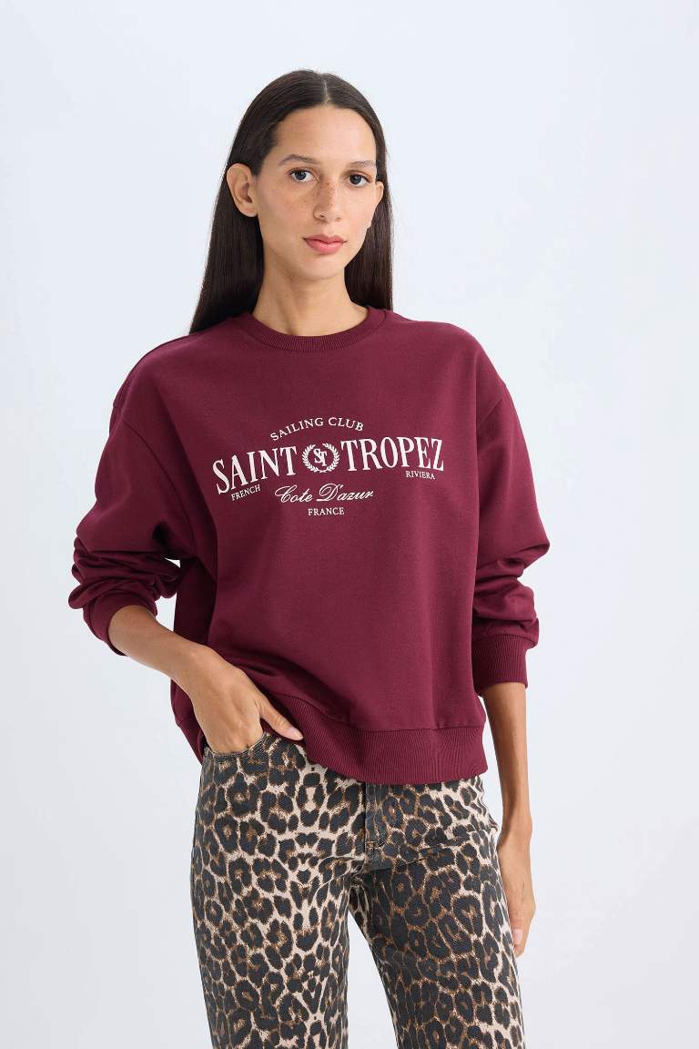 Regular Fit Printed Long Sleeve Sweatshirt