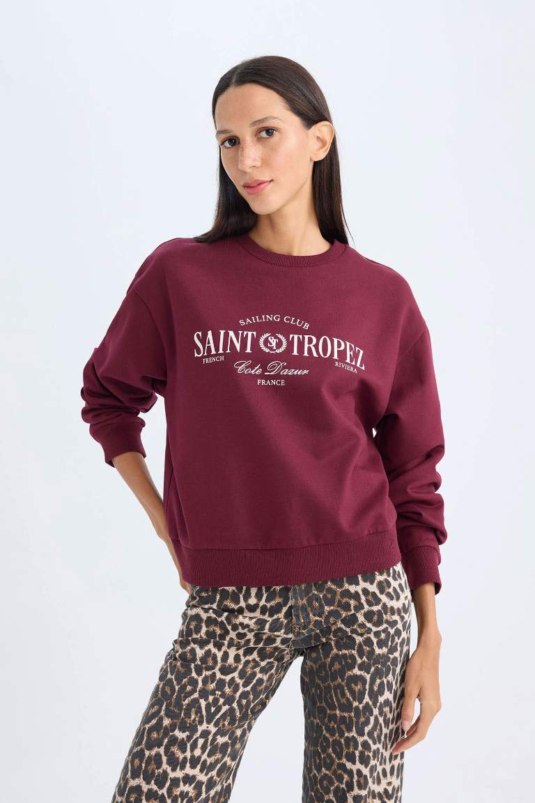 Regular Fit Printed Long Sleeve Sweatshirt