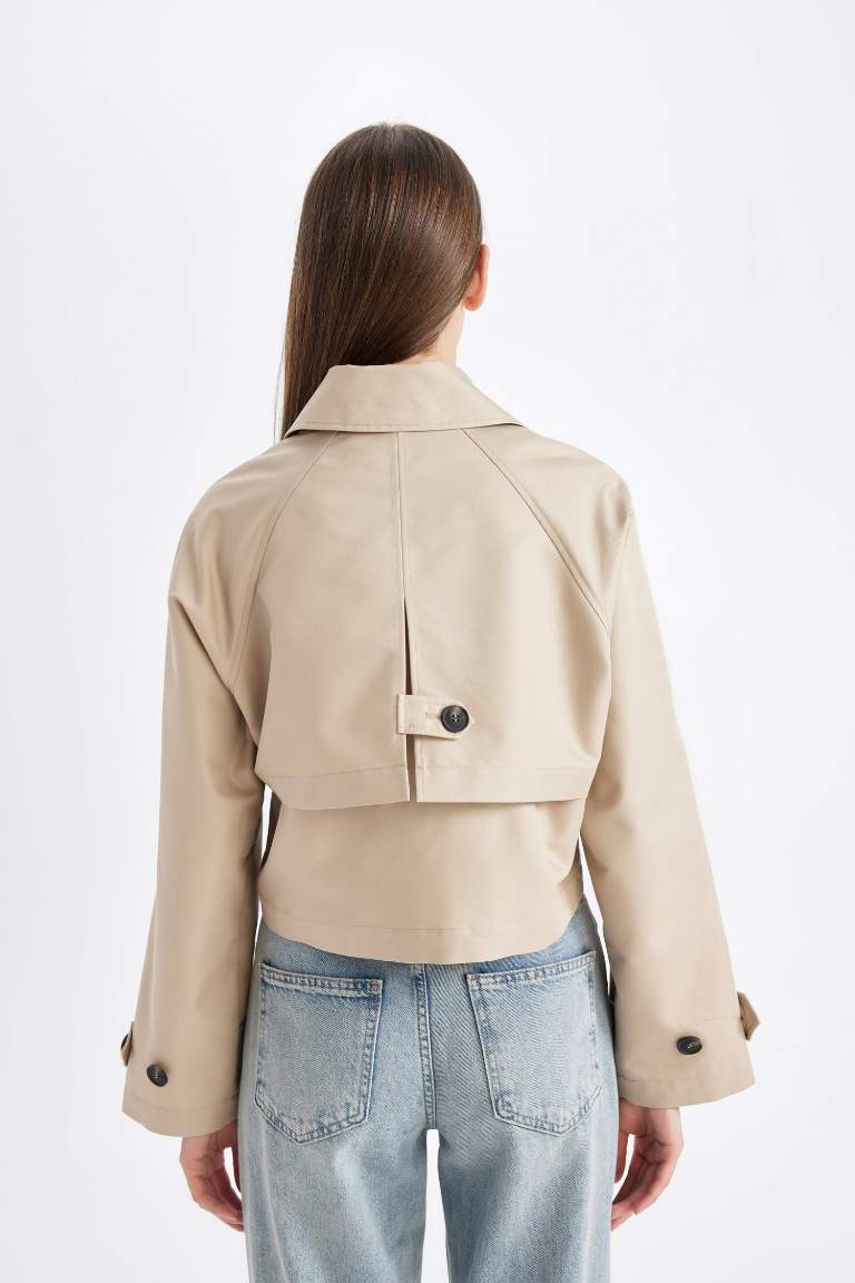 Regular Fit Cotton Short Trench Coat