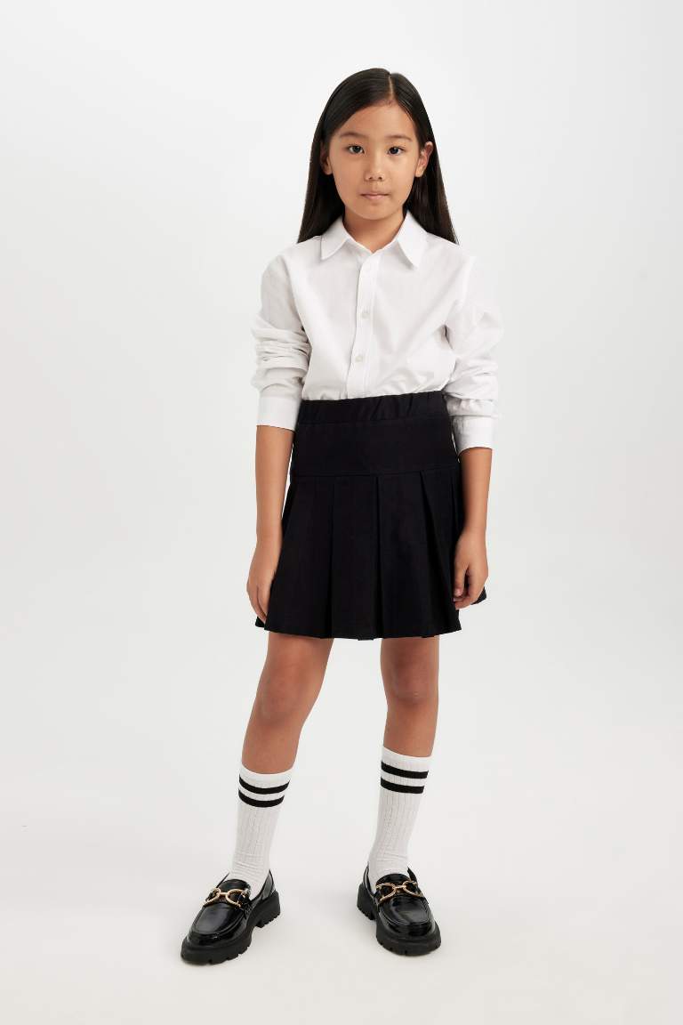 Girl Gabardine Pleat Skirt