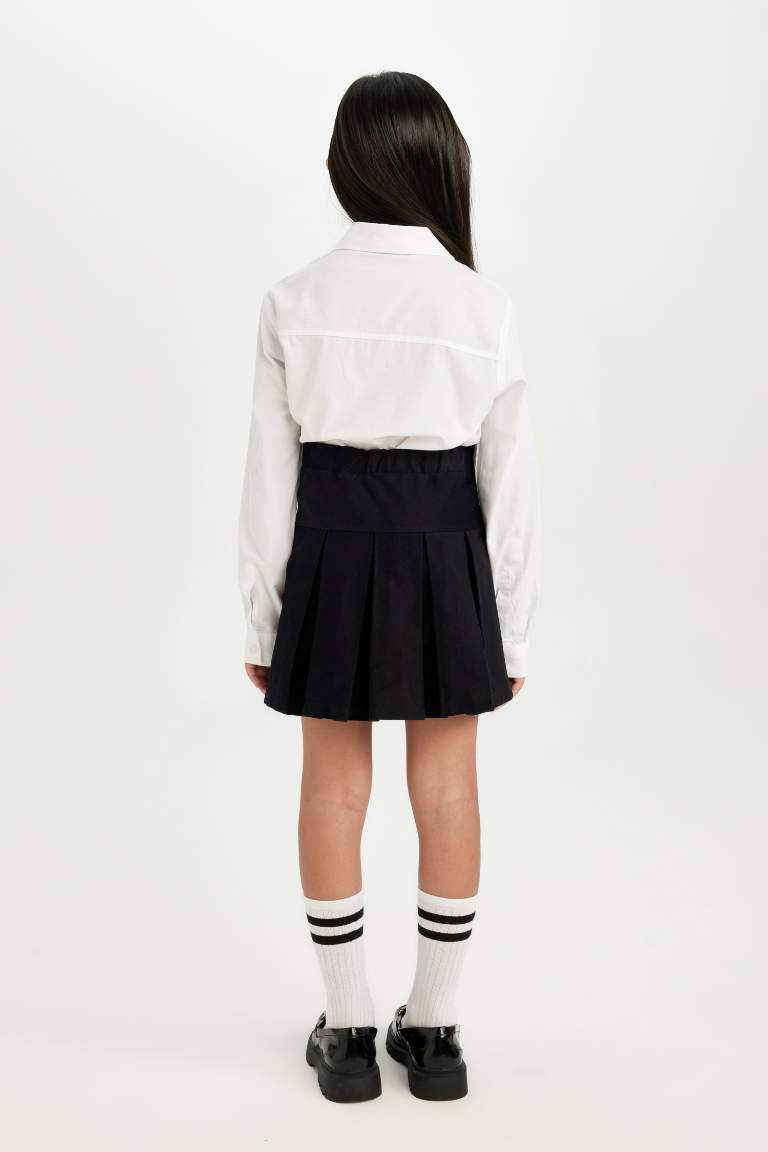 Girl Gabardine Pleat Skirt