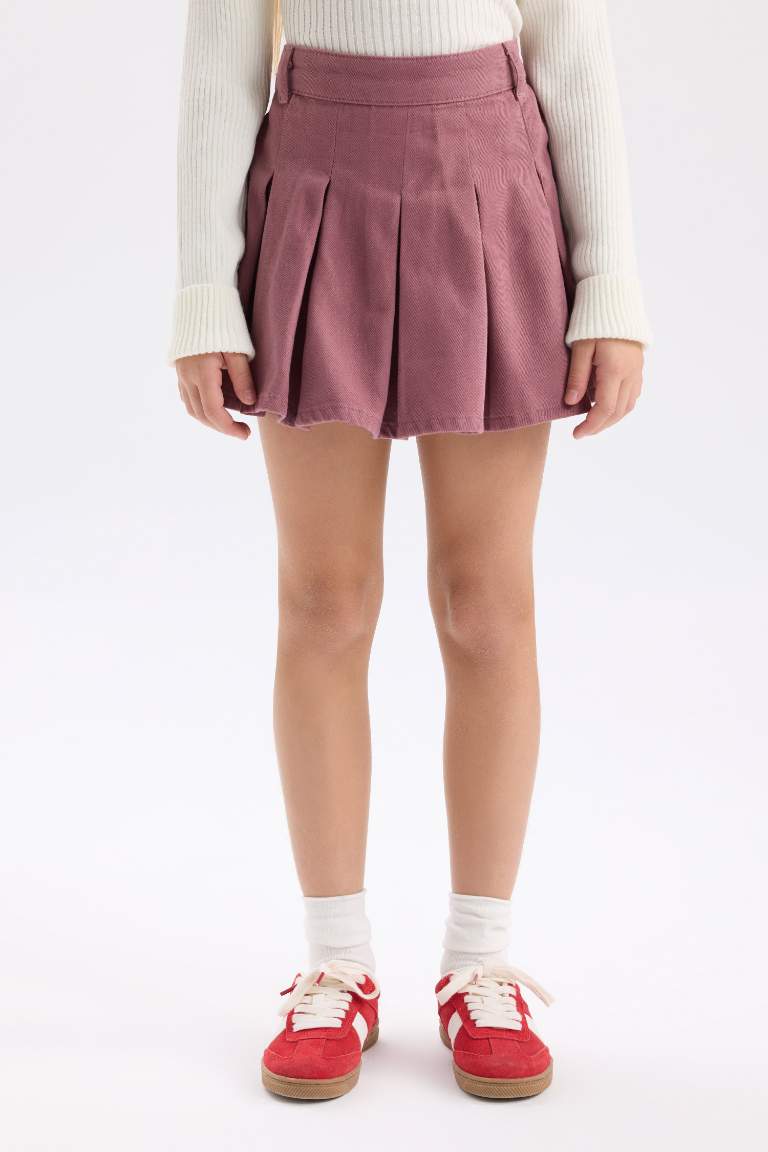 Jupe short en Gabardine plissée pour fille