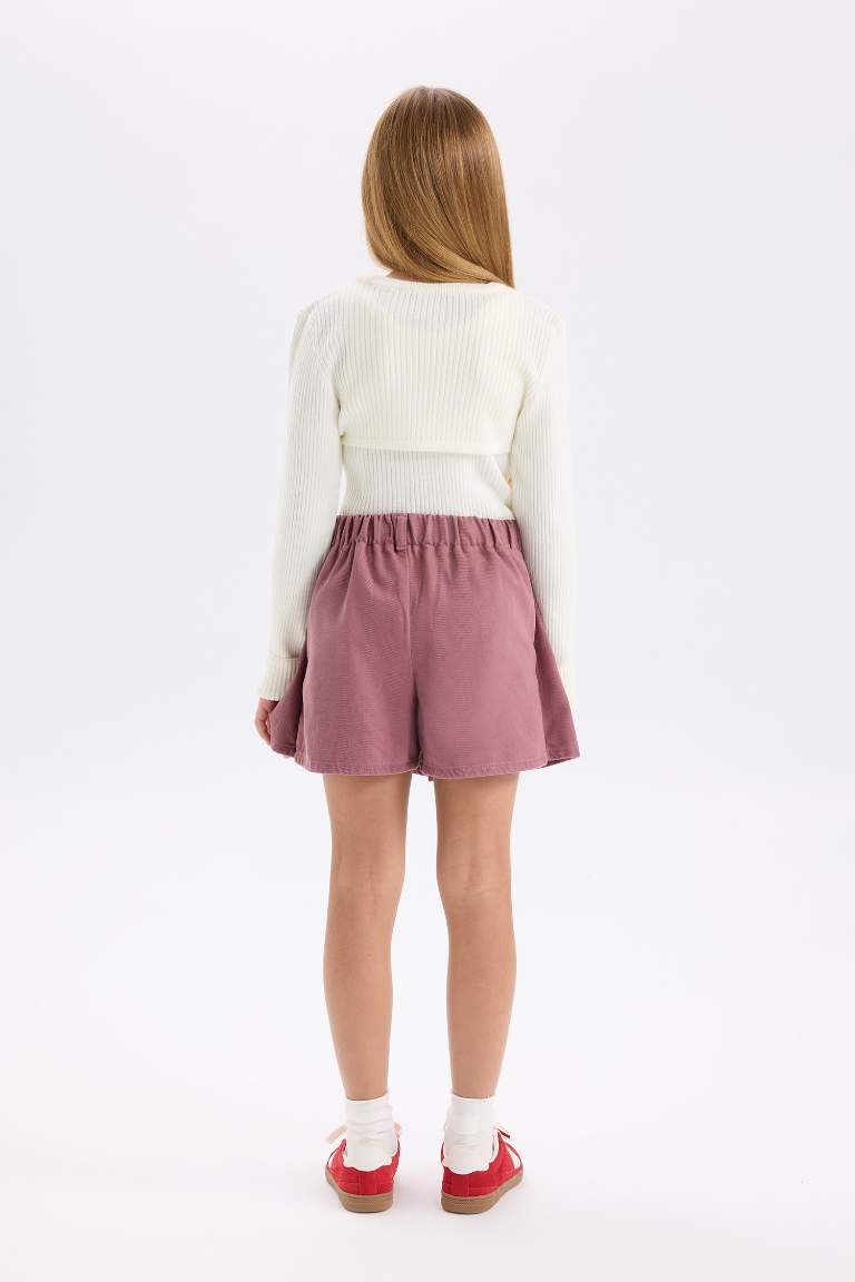 Jupe short en Gabardine plissée pour fille