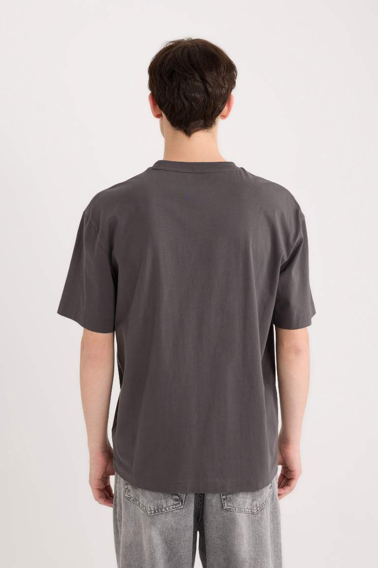 Boxy Fit Crew Neck Basic Short Sleeve T-Shirt