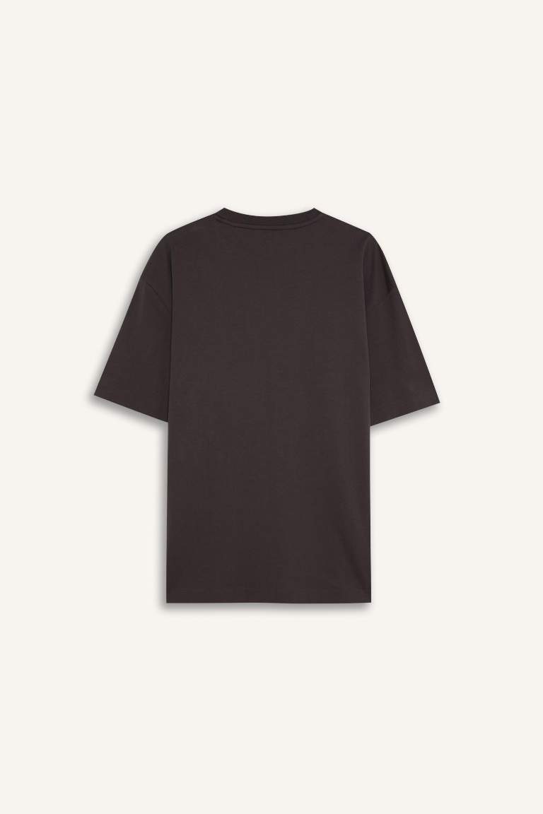 Boxy Fit Crew Neck Basic Short Sleeve T-Shirt