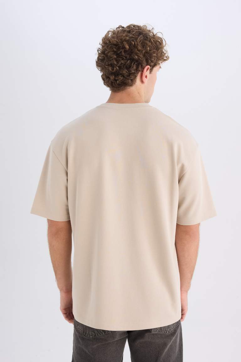 Boxy Fit Crew Neck Basic Short Sleeve T-Shirt