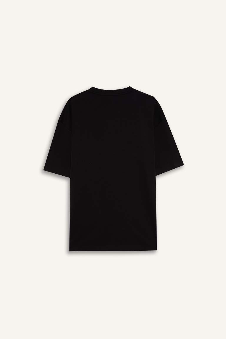 Boxy Fit Crew Neck Basic Short Sleeve T-Shirt