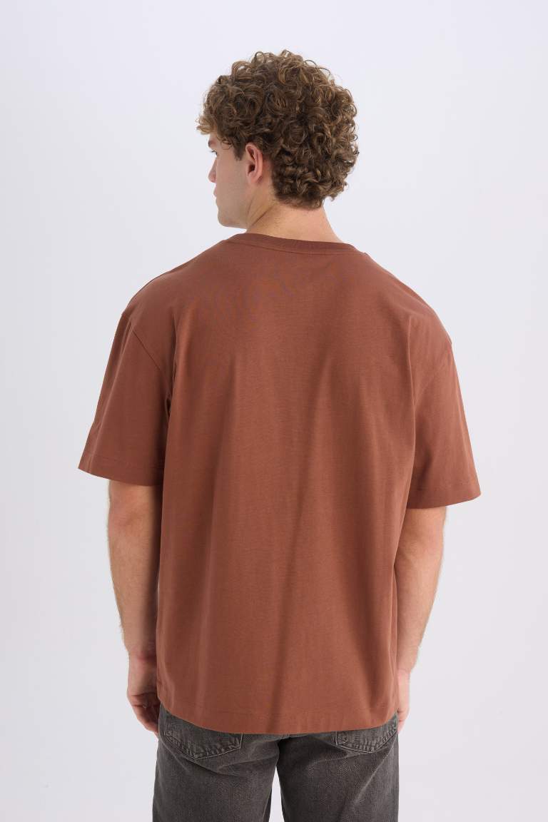 Boxy Fit Crew Neck Basic Short Sleeve T-Shirt