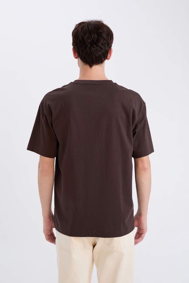 Boxy Fit Crew Neck Basic Short Sleeve T-Shirt