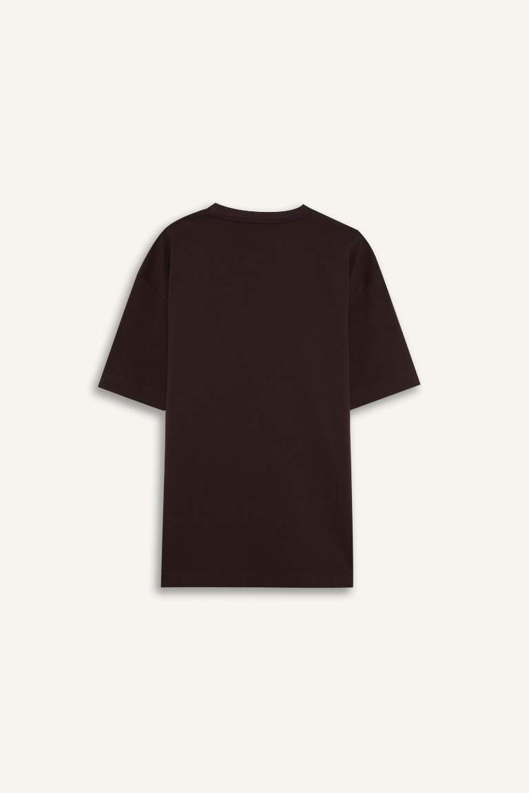 Boxy Fit Crew Neck Basic Short Sleeve T-Shirt