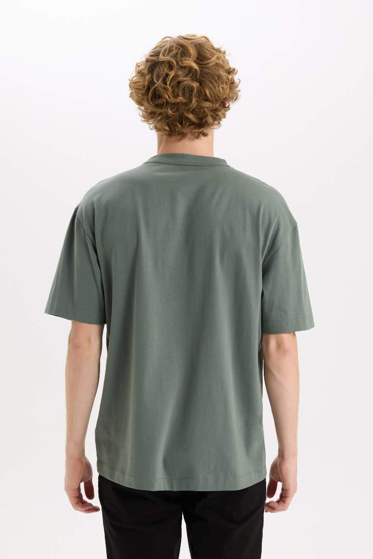 Boxy Fit Crew Neck Basic Short Sleeve T-shirt,