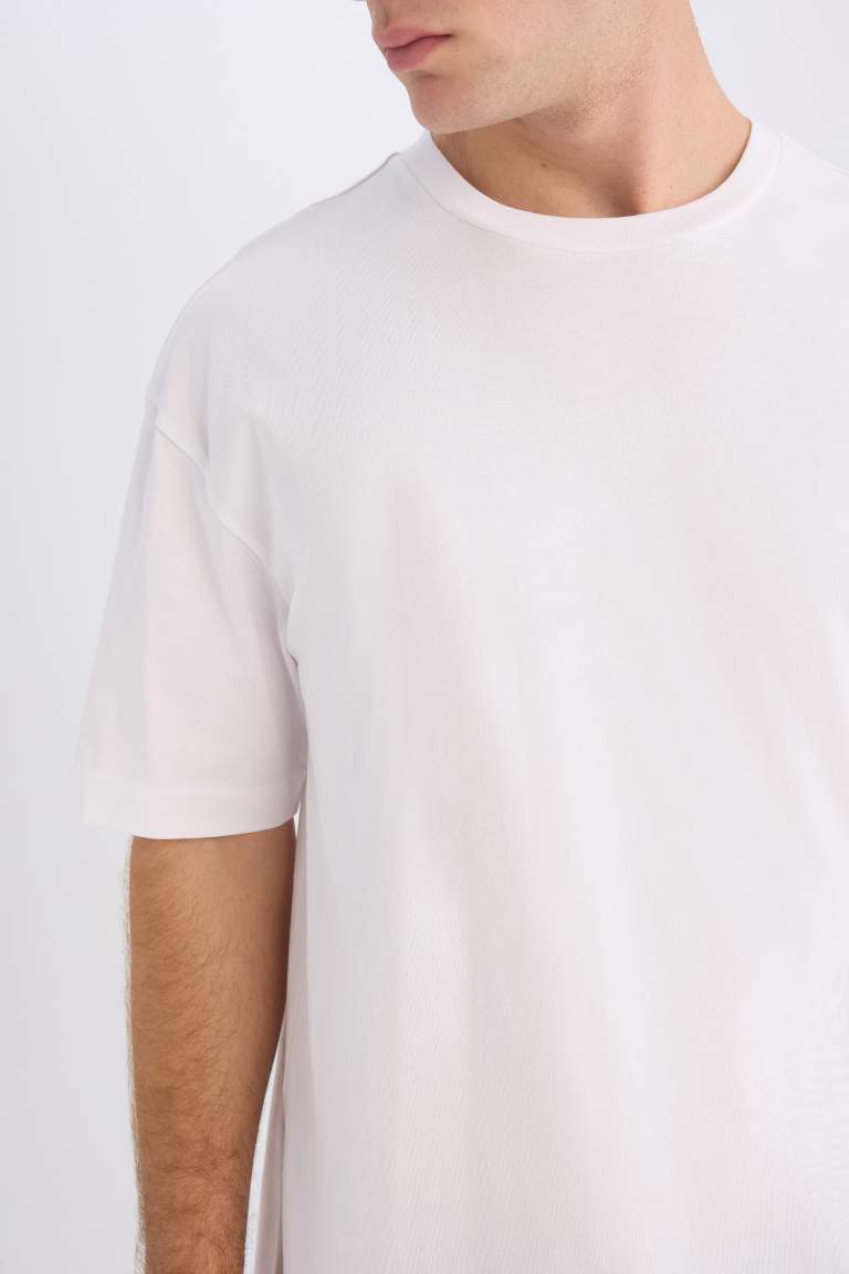 Boxy Fit Crew Neck Basic Short Sleeve T-Shirt