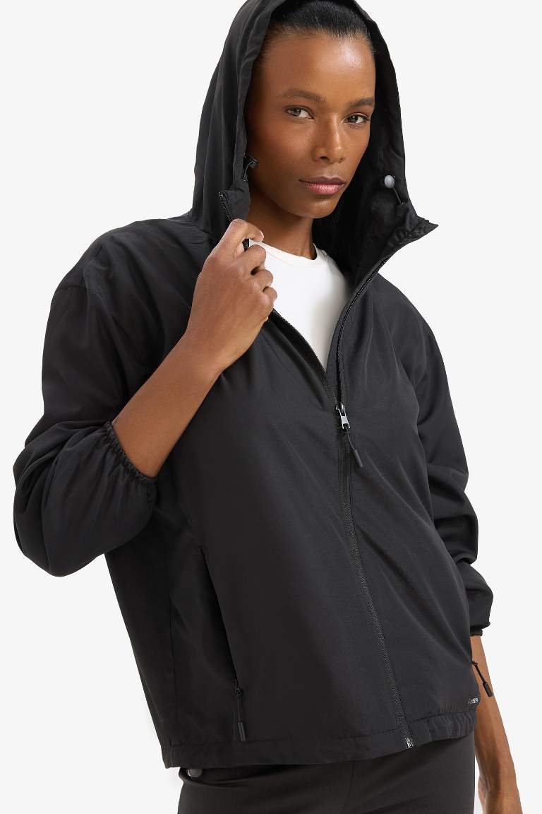 DeFactoFit Regular Fit Hooded Zippered Waterproof Jacket