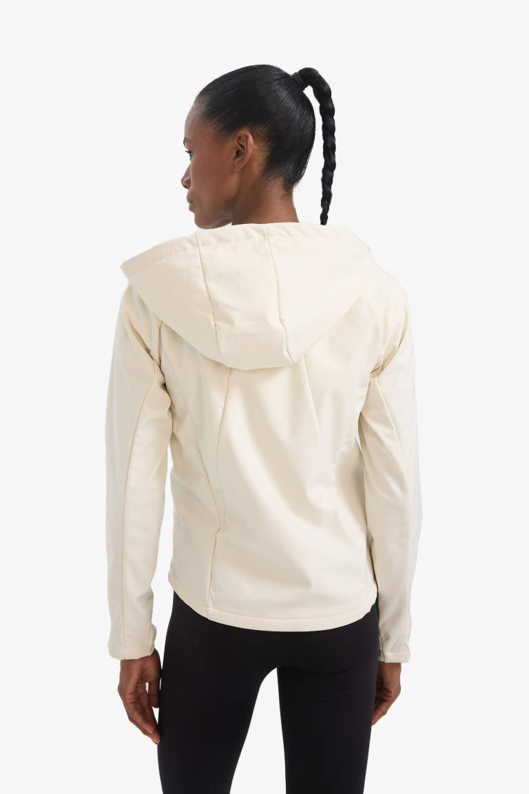 DeFactoFit Su İtici Regular Fit Kapüşonlu Fermuarlı Softshell Mont