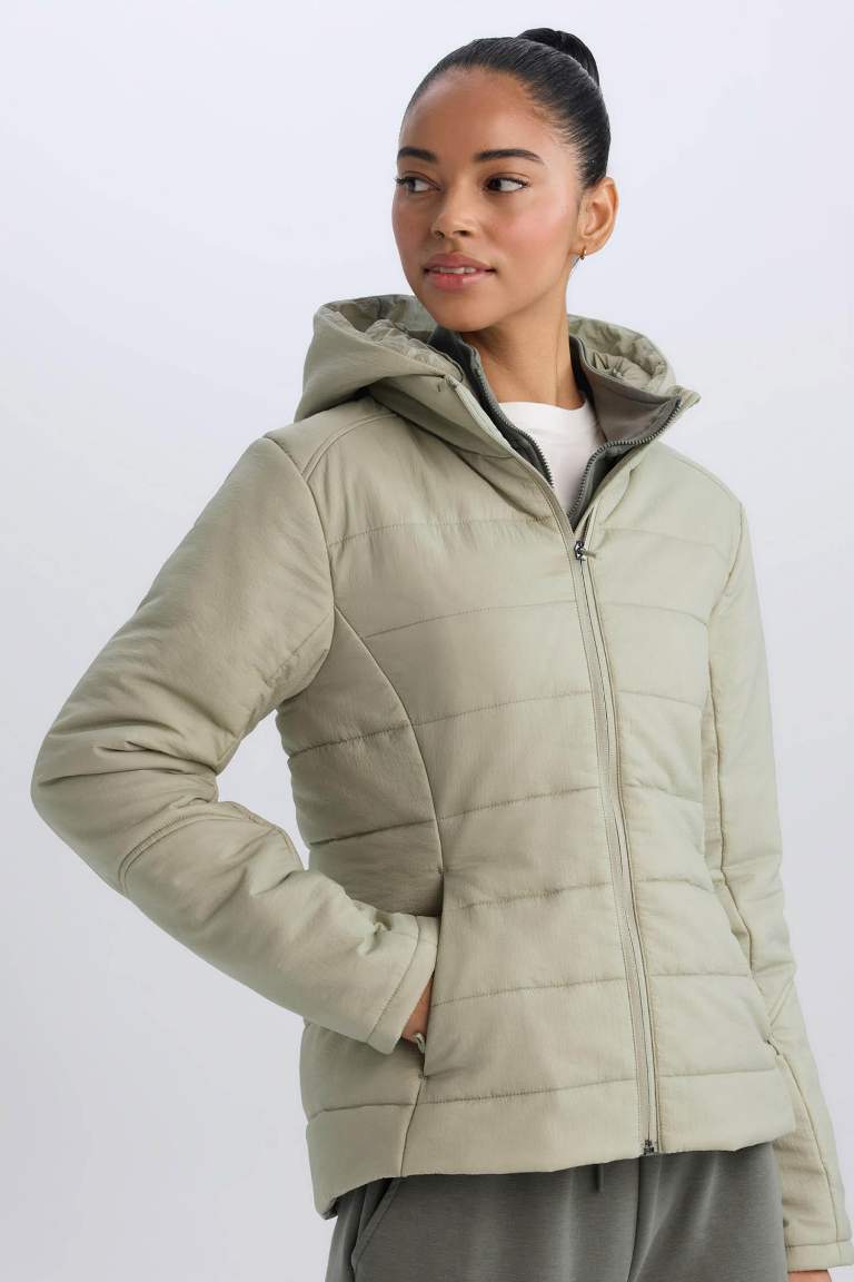 DeFactoFit Zippered Hooded Waterproof Jacket