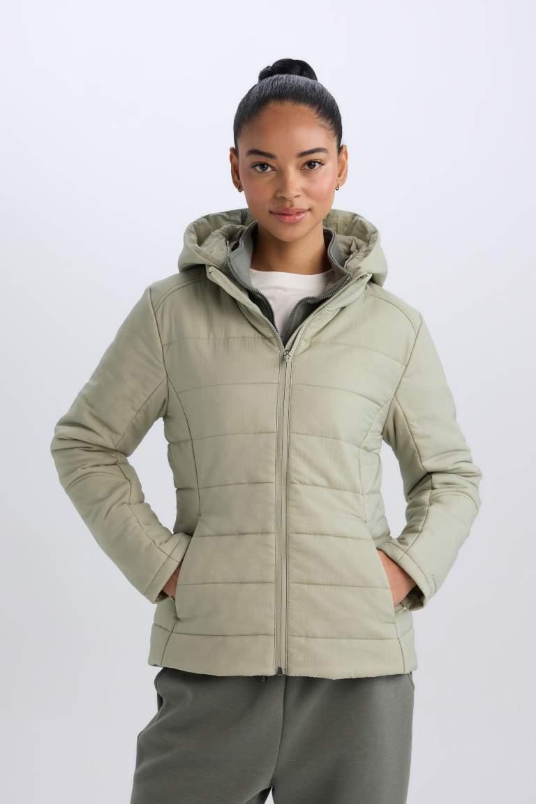 DeFactoFit Zippered Hooded Waterproof Jacket