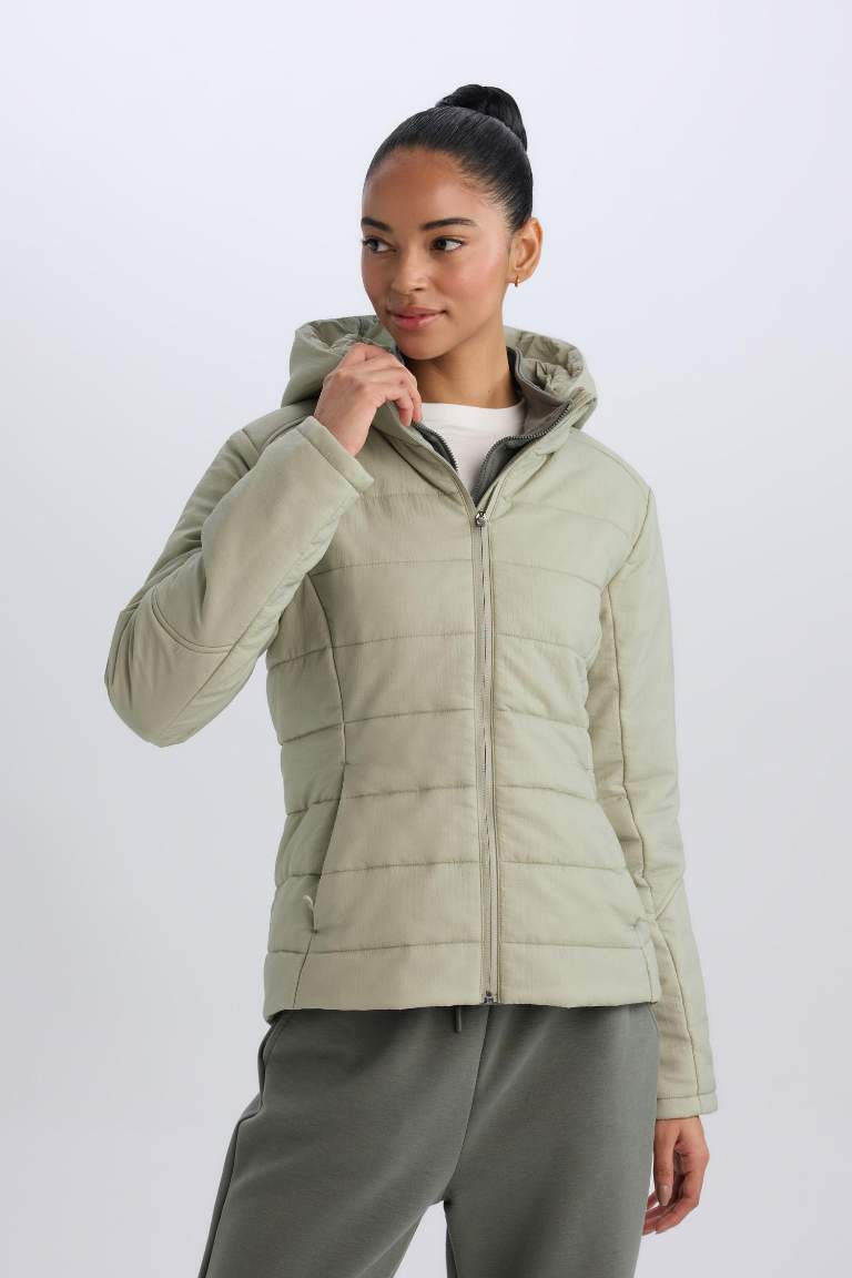 DeFactoFit Zippered Hooded Waterproof Jacket