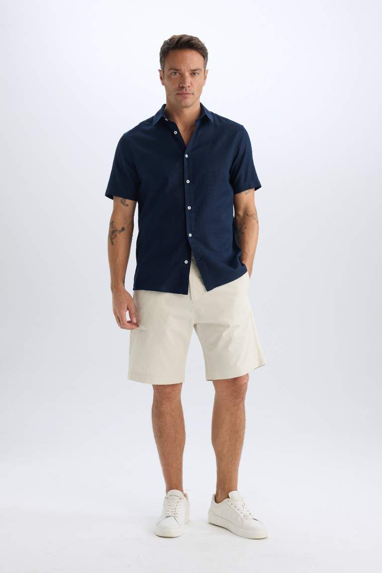 Regular Fit Polo Collar Short Sleeve Shirt