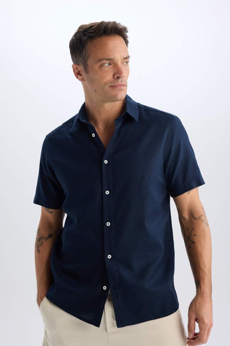 Regular Fit Polo Collar Short Sleeve Shirt