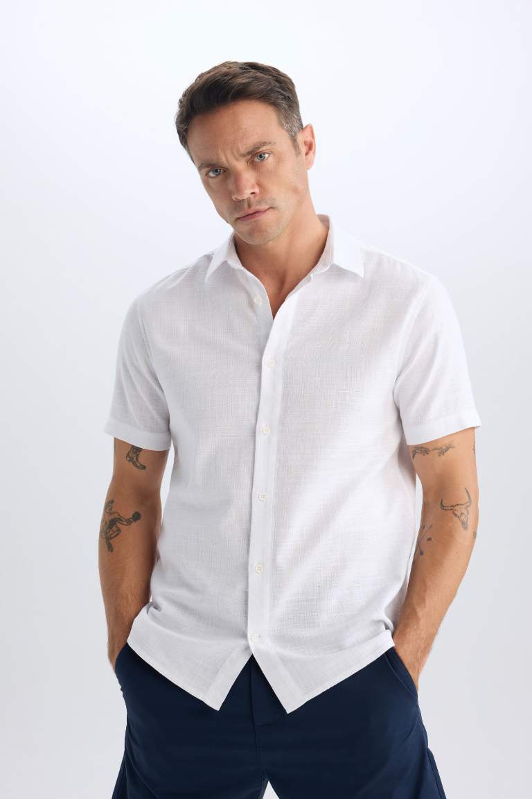 Regular Fit Polo Collar Short Sleeve Shirt