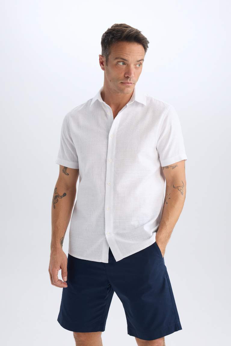 Regular Fit Polo Collar Short Sleeve Shirt