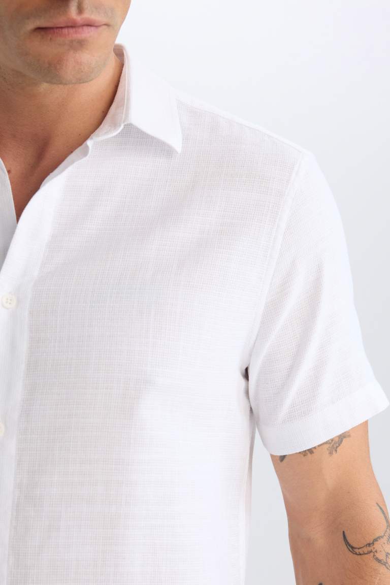 Regular Fit Polo Collar Short Sleeve Shirt