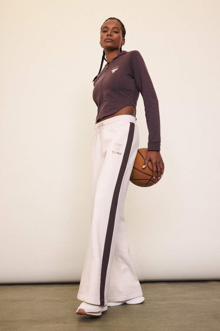 DeFactoFit NBA Chicago Bulls Wide Leg Geniş Paça Standart Boy Eşofman Altı