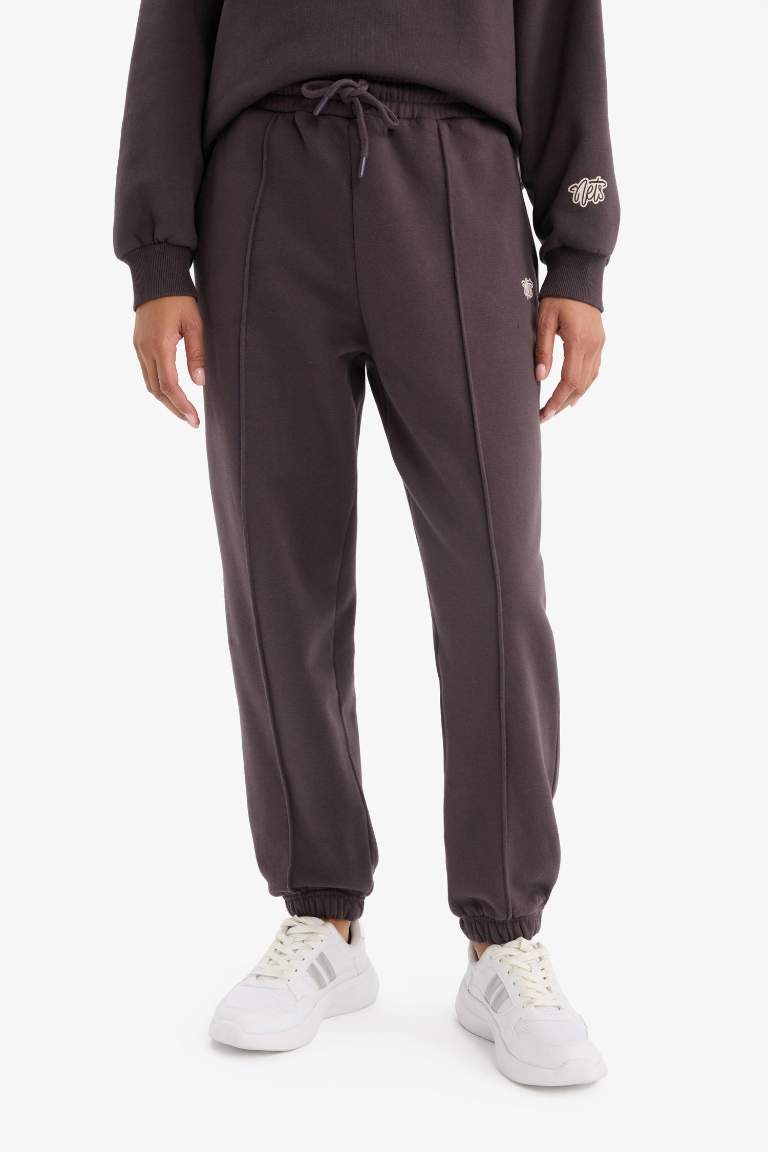 DeFactoFit NBA Brooklyn Nets Oversize Geniş Kalıp Çift Cepli Jogger Paça Standart Boy Kalın Sporcu Eşofman Altı