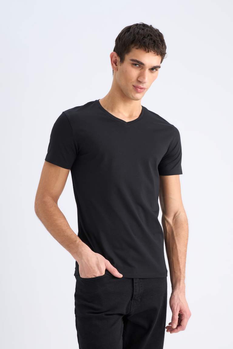 Slim Fit Short Sleeve Knitted Tops