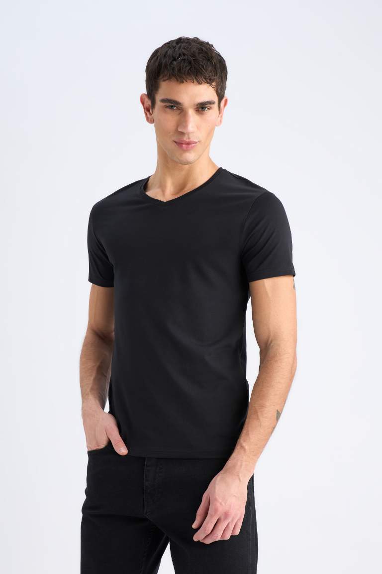 Slim Fit Short Sleeve Knitted Tops