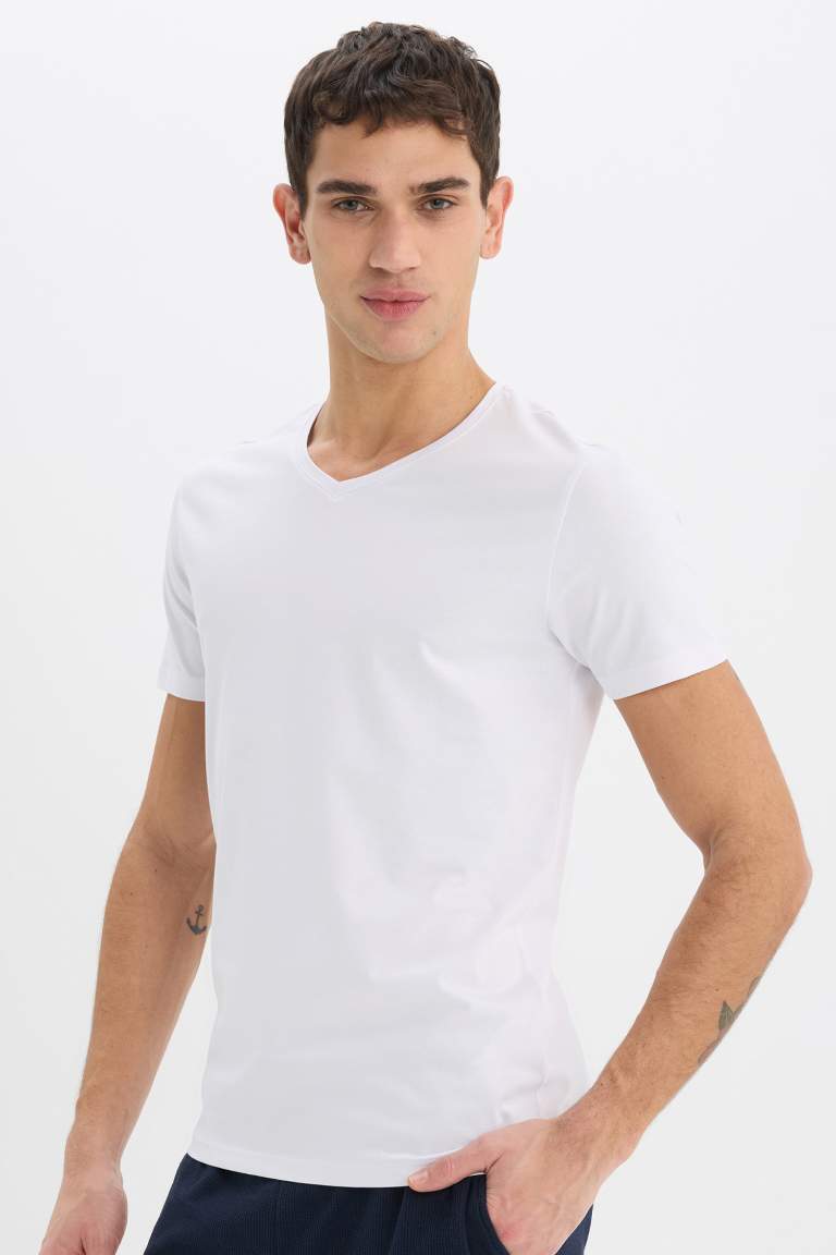 Slim Fit Short Sleeve Knitted Tops