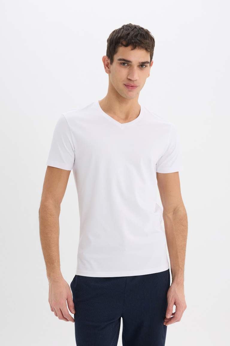 Slim Fit Short Sleeve Knitted Tops