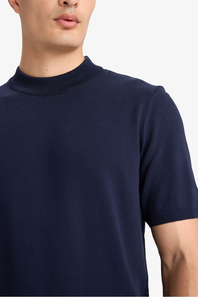 Standart Fit Bisiklet Yaka Triko Kısa Kollu Tişört