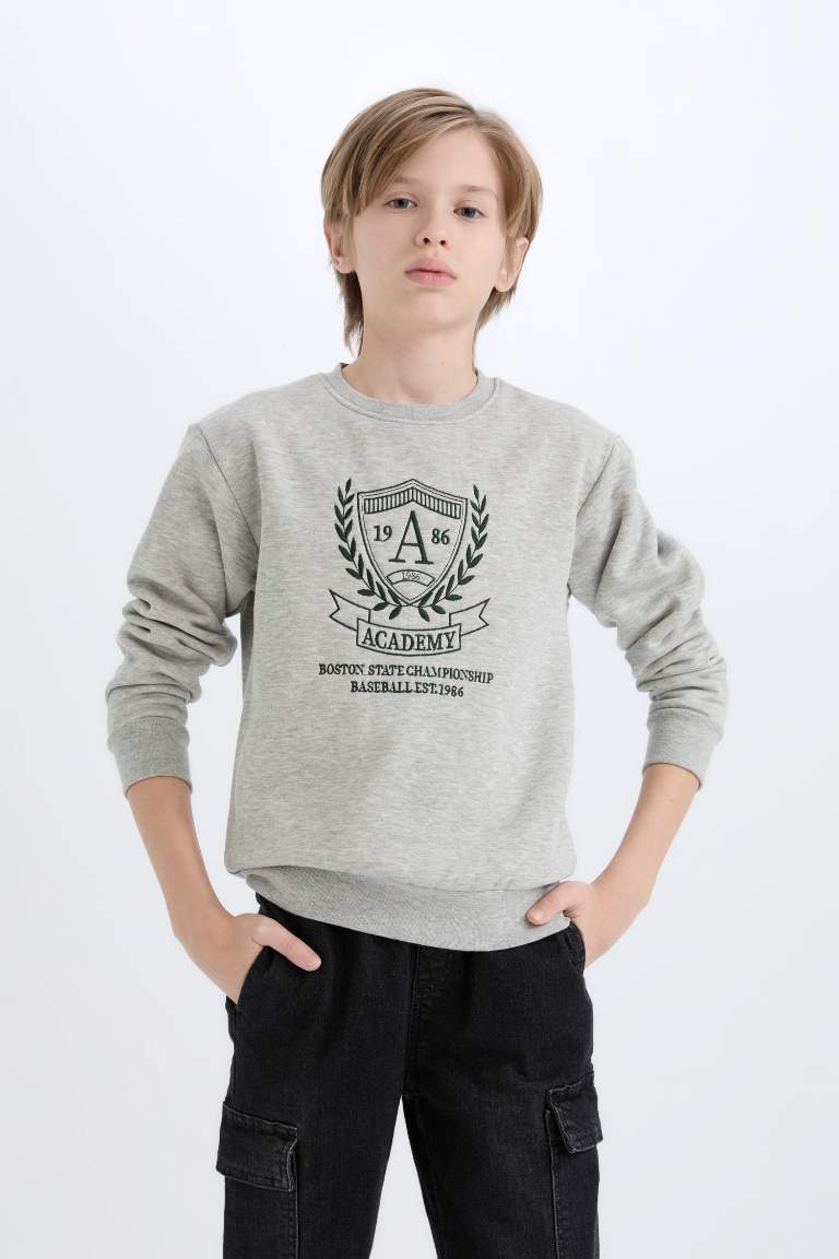 Sweat-shirt Coupe Régulière Col rond imprimé