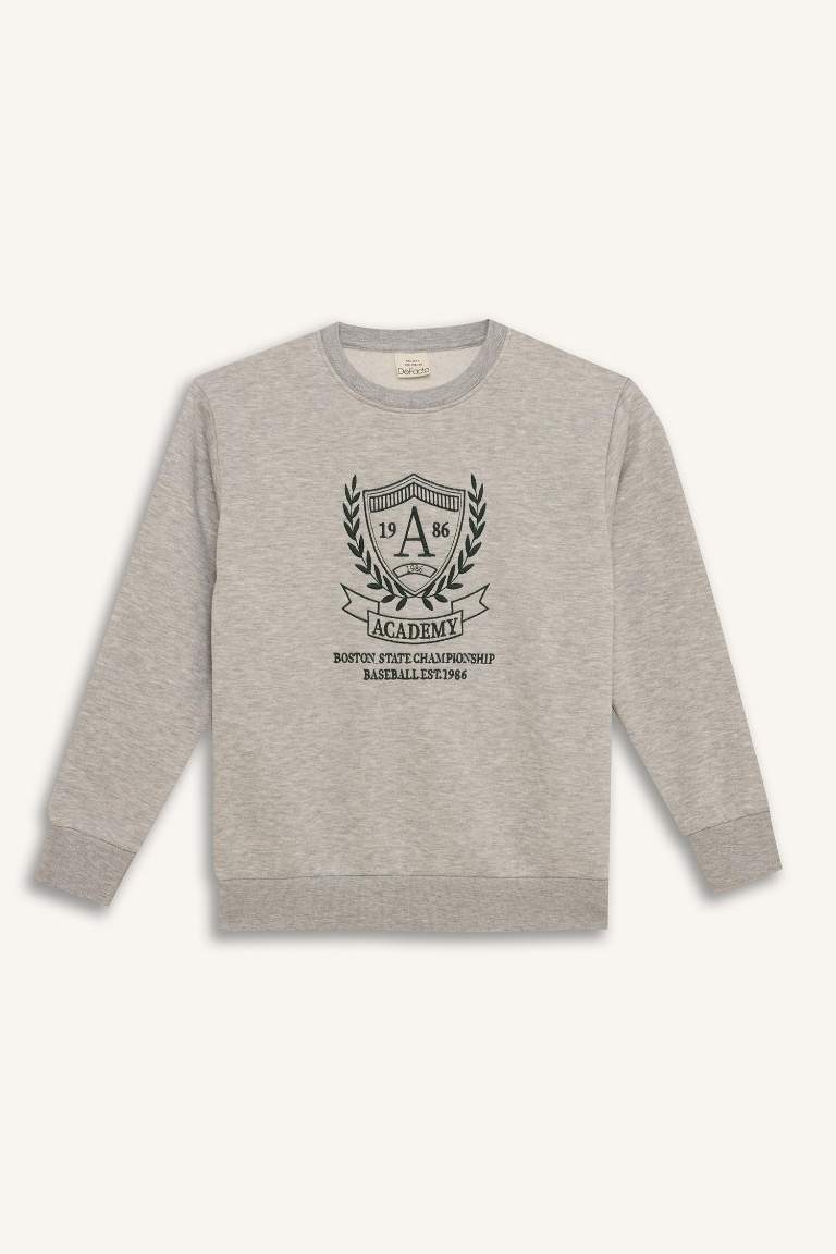 Sweat-shirt Coupe Régulière Col rond imprimé