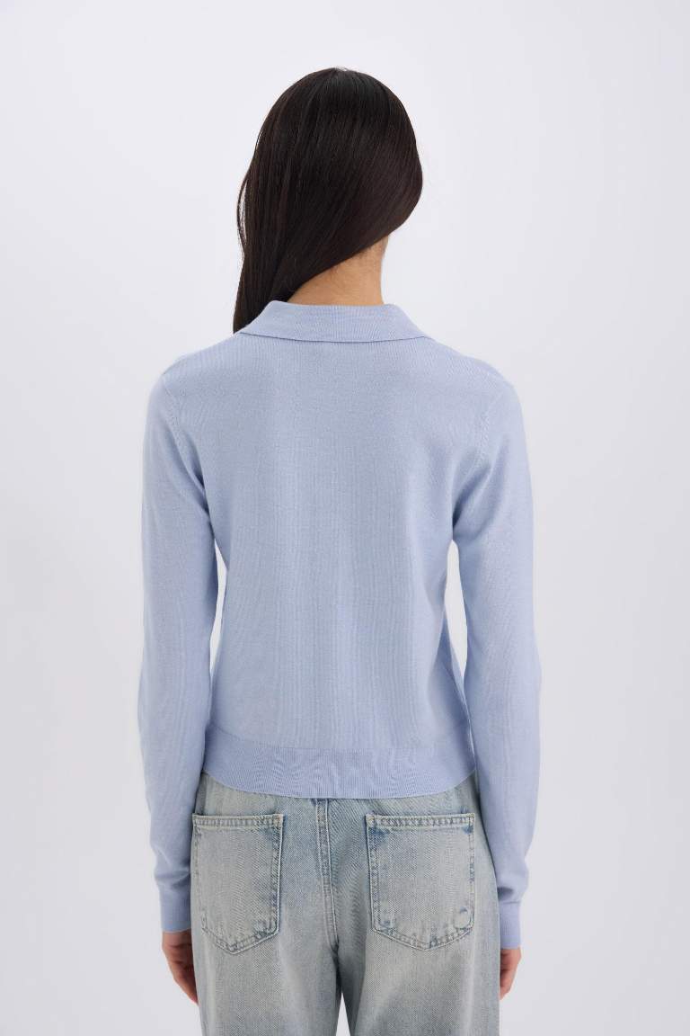 Regular Fit Polo Neck Basic Knitwear Pullover