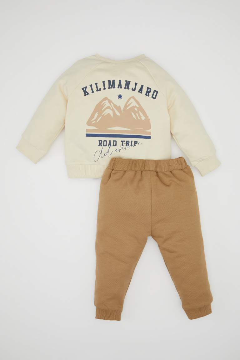Erkek Bebek 2'li Takım Baskılı Sweatshirt Eşofman Altı